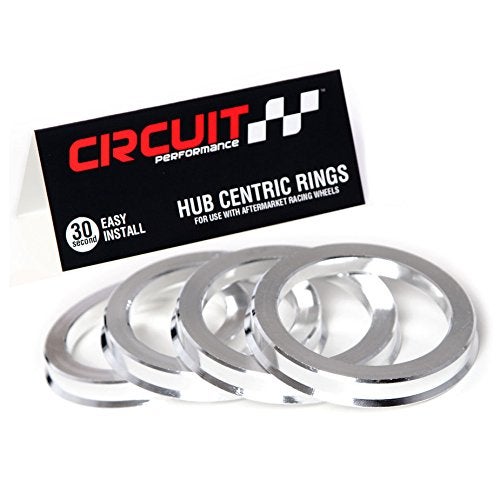 Circuit Performance 73.1mm OD to 67.1mm ID Silver Aluminum Hub Centric Rings - Image 1